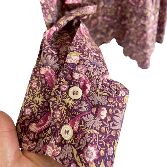 HOLLAND ESQUIRE Sz L Bird and flowers design 100% cotton button down shirt - Picture 6 of 12